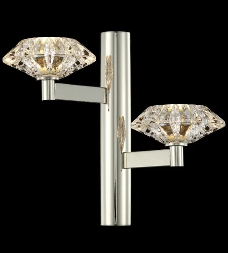 Бра REBECA AP2 NICKEL Crystal Lux прозрачный на 2 лампы, основание никель в стиле современный  фото 4